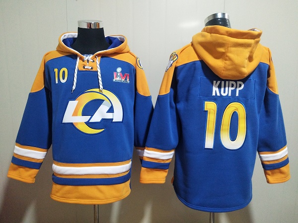 Men's Los Angeles Rams #10 Cooper Kupp 2022 Royal Super Bowl LVI Champions Pullover Hoodie